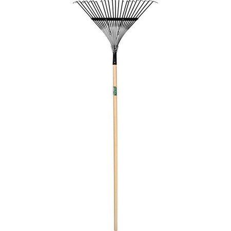 UNION TOOLS Leaf Rake, Steel Tine, 22Tine, Hardwood Handle, 48 in L Handle 64430